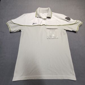 VTG Jeep Mens Polo Shirt Size S Green White UAW ID Holder Short Sleeve